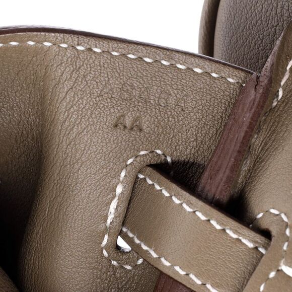 Hermes Birkin Handbag Grey Swift with Palladium Hardware 25 Gray - Picture 8 of 8